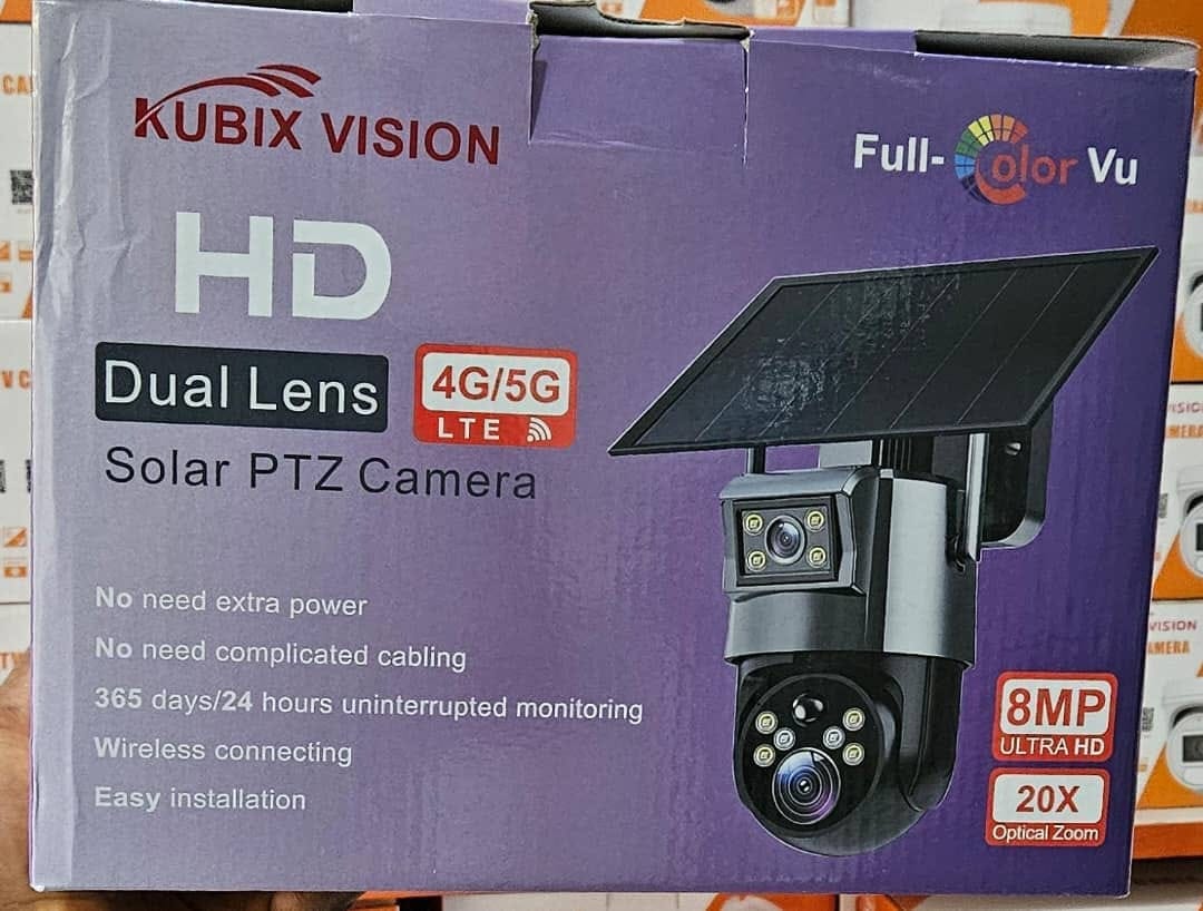 Kubix Vision solar PTZ security camera product packaging
